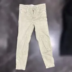 ZARA ライトグリーンスリムフィットデニムパンツ
