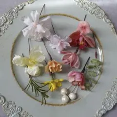 ＊お得なset＊はなゆめ桜の華やかヘアパーツset 胡蝶蘭　髪飾り　結婚式　和装