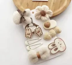 動物モチーフ ヘアピン 9個セット うさぎ ヘアゴム キッズ お花