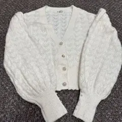 axes femme アイボリー 長袖カーディガン