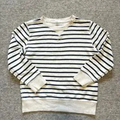 無印良品 MUJIストライプ 裏毛トレーナー スウェット120