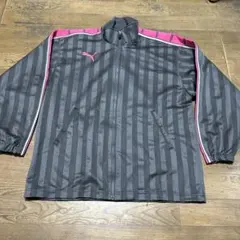 プーマPUMAジャージセットアップSS-Sグレー×ピンク