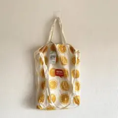 ドイツ REWE オレンジ柄 エコバッグ トートバッグ ユーロ古着 コット