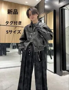 HARE 合皮レザージャケット グレー