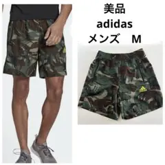 美品　adidas メンズM 速乾サラサラ　カモフラ　ハーフパンツ　ウエストゴム