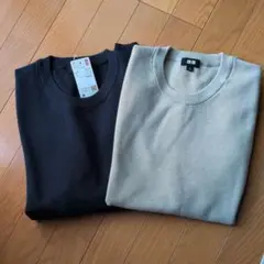 ウォッシャブルミラノリブニットTシャツ　ユニクロ