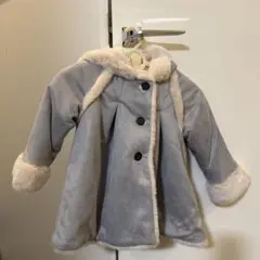 グレー フリース フード付きコート