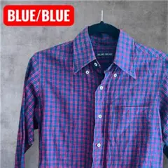 BLUE/BLUE チェック柄 長袖シャツ サイズ1 Mメンズ春