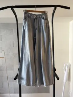 ライトブルー ワイドデニムパンツ GRL