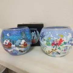 KERZENFARM キャンドルホルダー ガラス クリスマス　2点　ドイツ