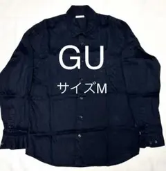 【美品】GU 長袖シャツ ネイビー Mサイズのサムネイル
