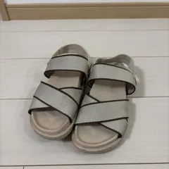 ベージュ クロスストラップ サンダルサイズL
