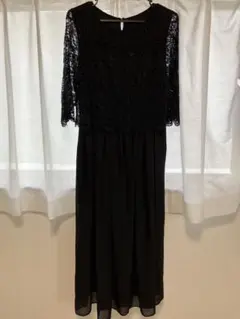 エンジェリーベ　レース×シフォンワンピース　マタニティ・授乳服 ブラック M