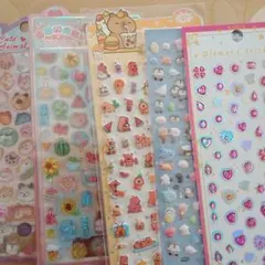 ダイヤモンドステッカーとキャラクターステッカーセット5セット。