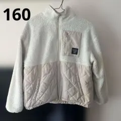 フリースジャケット ホワイト/ベージュ(160)