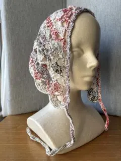 ハンドメイド　バブーシュカ　コットンアクリル混　　ミックスカラー