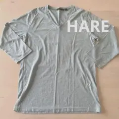 HARE /メンズVネック 七分袖カットソー / グリーンブルーのサムネイル