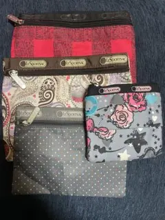 レスポートサック　ポーチ　4つセット売り　フラットポーチ　ティッシュポーチ