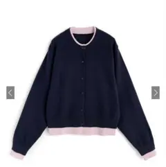 GRL レイヤードカーディガン風配色ニット