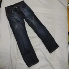 【ユニクロ】ダークブルーデニム長ズボン サイズ140