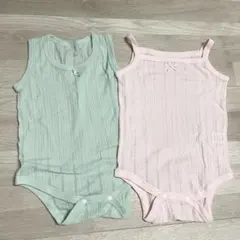 ミントグリーン・ピンク 90cm 肌着 2枚セット
