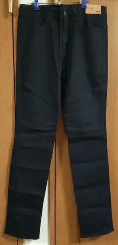 【新品タグ付き】GU メンズ スリムフィットバイカージーンズ ブラック M