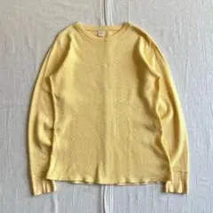 THE FLAT HEAD サーマル 無地ロンT イエロー 40サイズ アメカジ