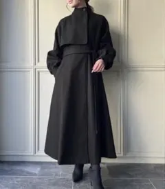 JUNOAH ロングコート 黒のサムネイル