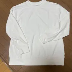 UNIQLO ホワイト ソフトニットフリースクルーネックT
