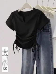 SHEIN ドローストリング　トップス　Tシャツ