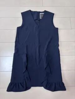 濃紺ネイビー☆ラッフルフリルワンピース☆