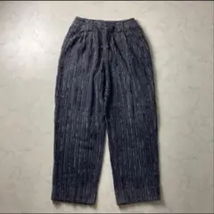 希少 90s~ 柄切替 デザイン 太畝コーデュロイ 極太 イージー ワイドパンツ