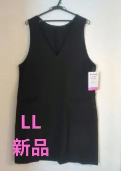 LL　ワンピース　ジレ　ロングベスト風ワンピース　　大きいサイズ　ゆったりサイズ