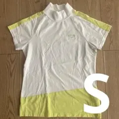 Callawayゴルフシャツ ホワイト モックネック 半袖 イエロー