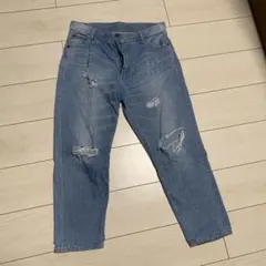 ダメージジーンズデニムパンツライトブルー