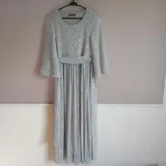 シルバー スパンコール ロングドレス