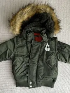 X-LARGE LITTLE ONE キッズ　オリーブグリーンファー付き