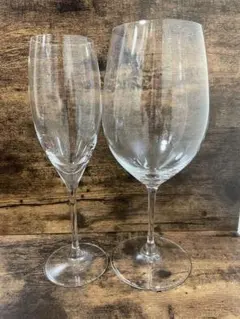 リーデルグラス　シャンパーニュ用1脚、ボルドー型脚　セット