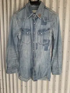 REMIRELIEFデニムシャツ パッチワークデザイン