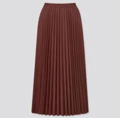 良品　UNIQLO ブラウン アコーディオンプリーツロングスカート Sサイズ
