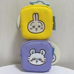 【匿名配送】ちいかわ　カラビナつき刺繍スクエアポーチ　モモンガ　うさぎ