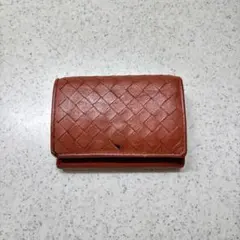 訳あり　ボッテガヴェネタ 三つ折り財布 イントレチャート リカラー失敗・破れあり