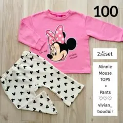 2点set♥ミニー ピンク トップス 総柄 パンツ 100♥95 GAP H&M