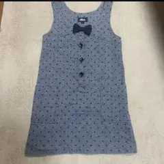 【美品】JILL STHUARTワンピースジャンパースカート　S 黒グレーリボン
