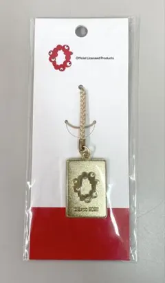 ゴールド ロゴ入りプレート ストラップ　新品未使用　ミャクミャク　大阪万博