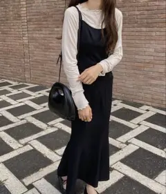 バックリボンマーメイドキャミソールワンピース