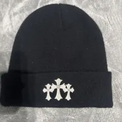 クロムハーツ 黒リブ編みニット帽 | Mercari