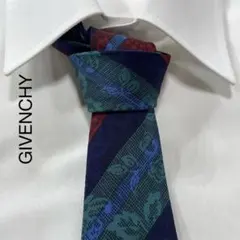 TG2032 GIVENCHY ストライプ ボタニカル ネクタイ イタリア製