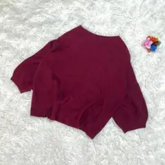 エニィファム【4】ニット　ワインカラー　オンワード樫山　ゆったりサイズ