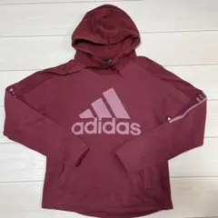 adidas バーガンディ パーカー Mサイズ　アディダス　スウェット